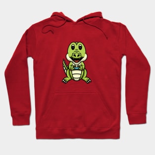 Cute crocodile playing video game Hoodie